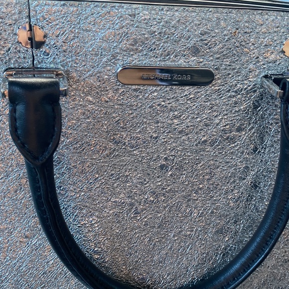 3 Michael Kors bags Selma satchel purses w/  3 covers/ snake ,blk /white… - Picture 13 of 16